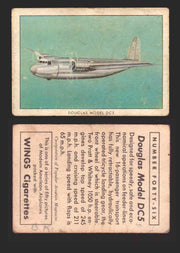 1940 Wings Cigarettes Modern Airplanes Series A B C You Pick Single Trading Card #46 Douglas Model DC5 - TvMovieCards.com