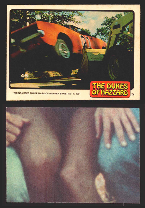 1981 Dukes of Hazzard Sticker Trading Cards You Pick Singles #1-#66 Donruss 46   The General Lee being tipped over by Bulldozer  - TvMovieCards.com
