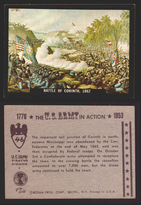 1961 The U.S. Army in Action 1776-1953 Trading Cards You Pick Singles #1-64 46   Battle of Corinth 1862  - TvMovieCards.com