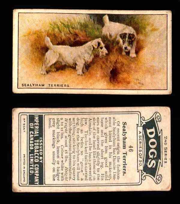 1925 Dogs 2nd Series Imperial Tobacco Vintage Trading Cards U Pick Singles #1-50 #46 Sealyham Terriers  - TvMovieCards.com