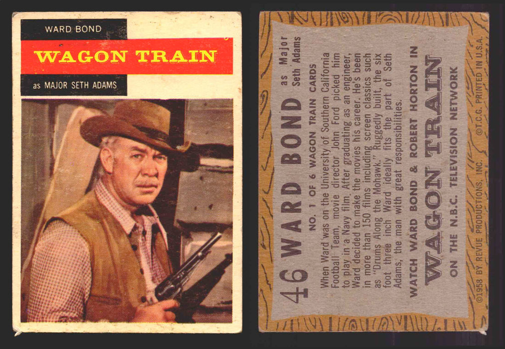 1958 TV Westerns Topps Vintage Trading Cards You Pick Singles #1-71 46   Ward Bond as Major Seth Adams  - TvMovieCards.com