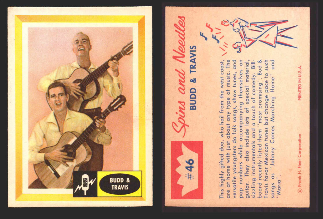 1960 Spins and Needles Vintage Trading Cards You Pick Singles #1-#80 Fleer 46   Budd & Travis  - TvMovieCards.com