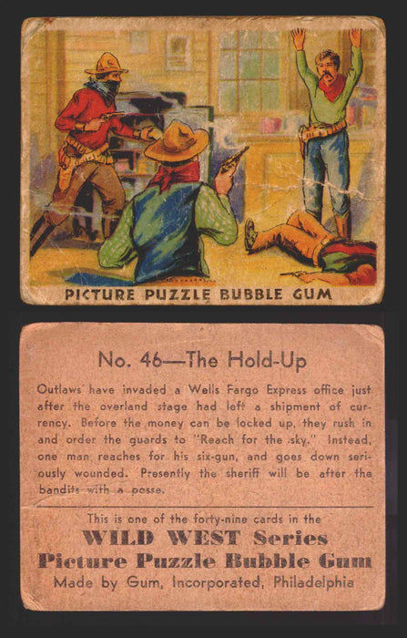 Wild West Series Vintage Trading Card You Pick Singles #1-#49 Gum Inc. 1933 46   The Hold-Up  - TvMovieCards.com