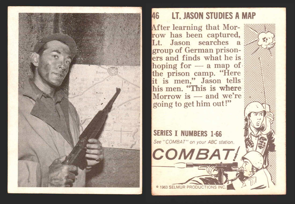 1963 Combat Series I Donruss Selmur Vintage Card You Pick Singles #1-66 46   Lt. Jason Studies a Map  - TvMovieCards.com