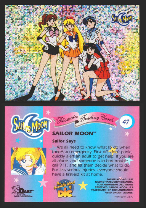 1997 Sailor Moon Prismatic You Pick Trading Card Singles #1-#72 Cracked 47   Sailor Says: We all need to know what to do  - TvMovieCards.com