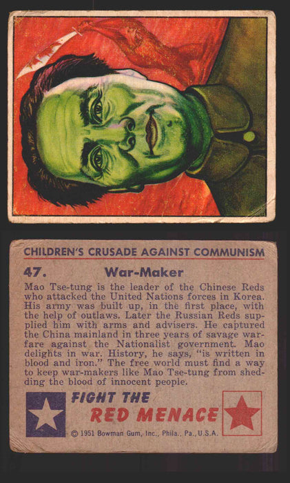 1951 Red Menace Vintage Trading Cards #1-48 You Pick Singles Bowman Gum 47   War-Maker  - TvMovieCards.com