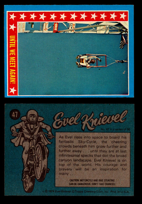 Evel Knievel Topps 1974 Vintage Trading Cards You Pick Singles #1-60 #47  - TvMovieCards.com