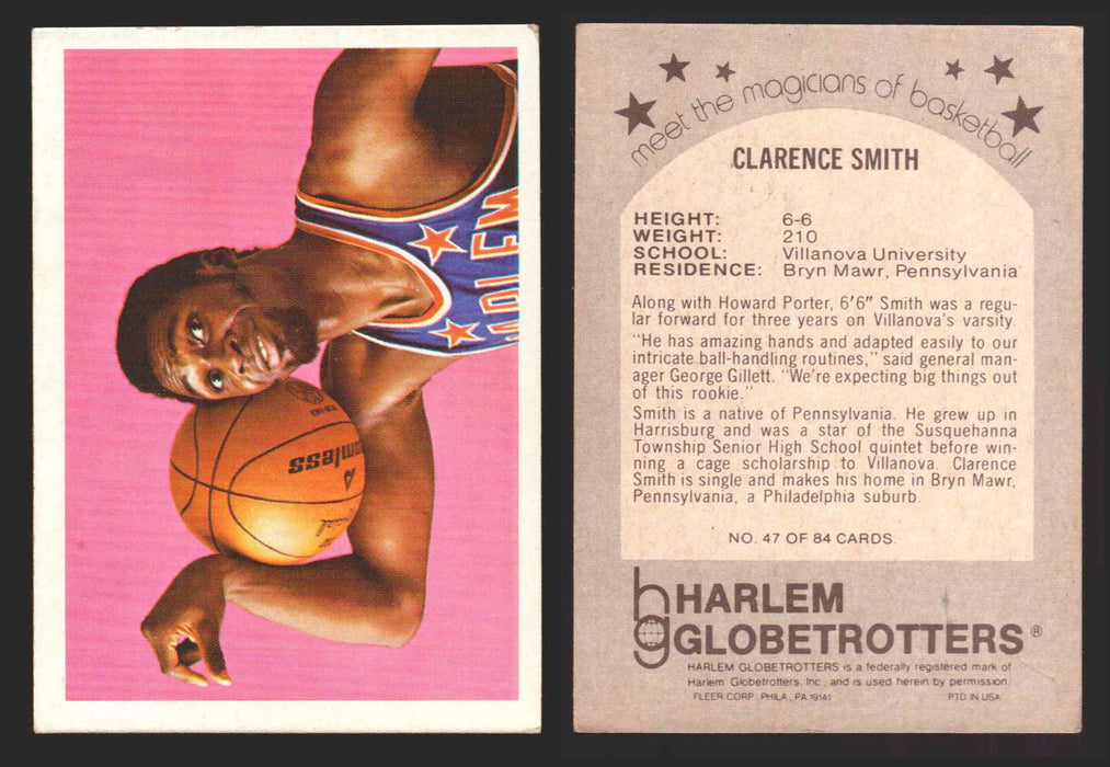 1971 Harlem Globetrotters Fleer Vintage Trading Card You Pick Singles #1-84 47 of 84   Clarence Smith  - TvMovieCards.com