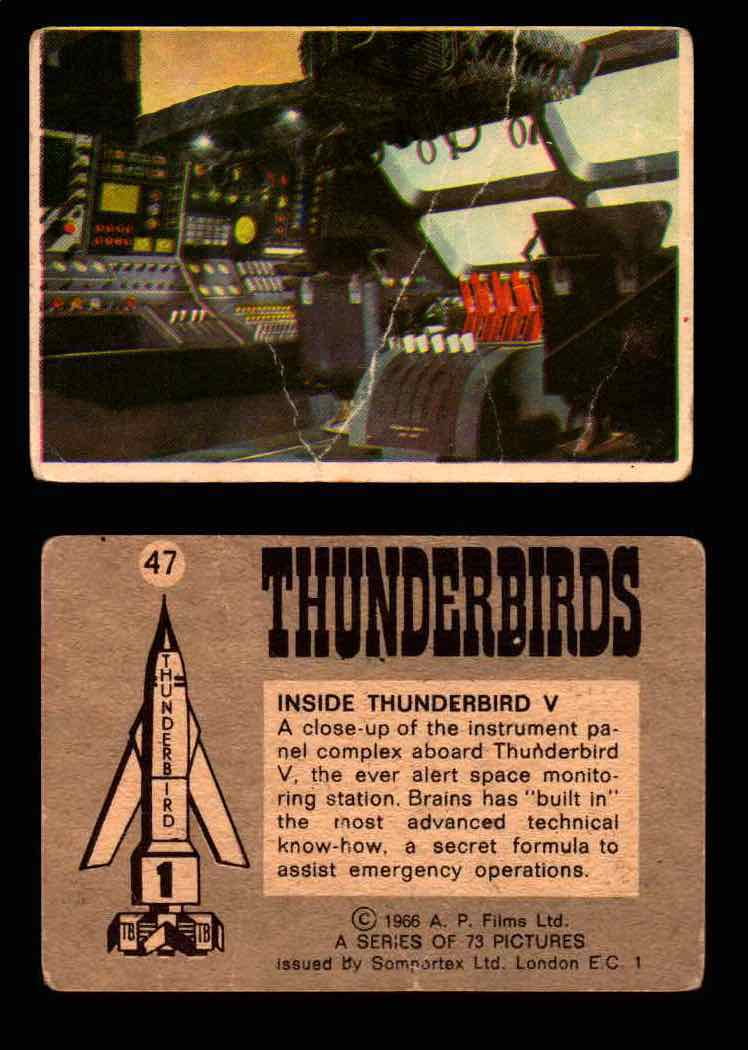 Thunderbirds Vintage Trading Card Singles #1-72 Somportex 1966 #47  - TvMovieCards.com