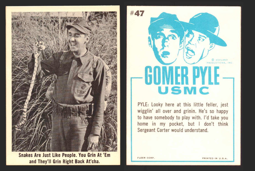 1965 Gomer Pyle Vintage Trading Cards You Pick Singles #1-66 Fleer 47   Snakes are just like people. You grin at 'em and t  - TvMovieCards.com
