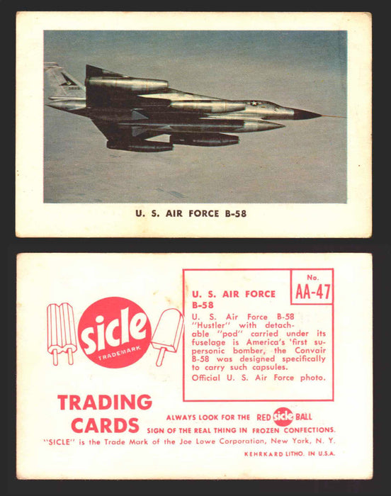 1959 Sicle Airplanes Joe Lowe Corp Vintage Trading Card You Pick Singles #1-#76 AA-47	U. S. Air Force B-58  - TvMovieCards.com