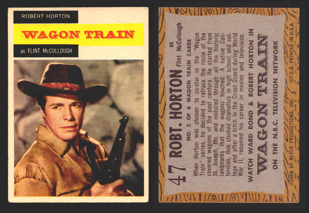 1958 TV Westerns Topps Vintage Trading Cards You Pick Singles #1-71 47   Robert Horton as Flint McCullough  - TvMovieCards.com
