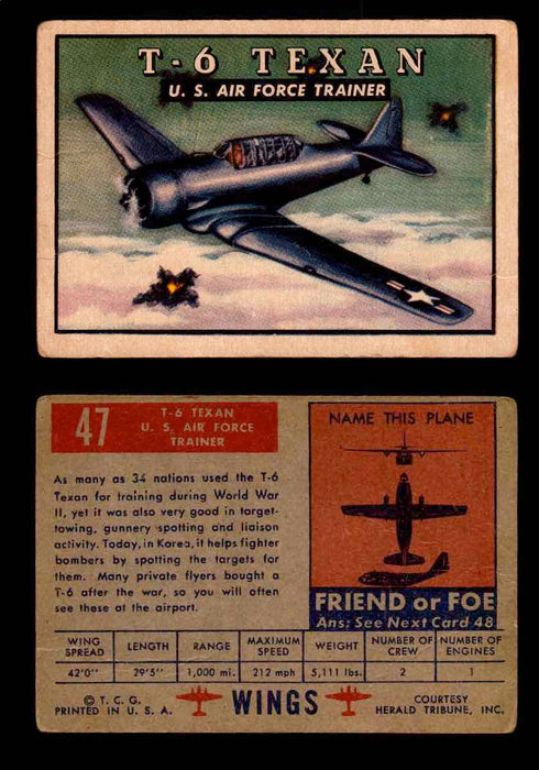 1952 Wings Topps TCG Vintage Trading Cards You Pick Singles #1-100 #47  - TvMovieCards.com