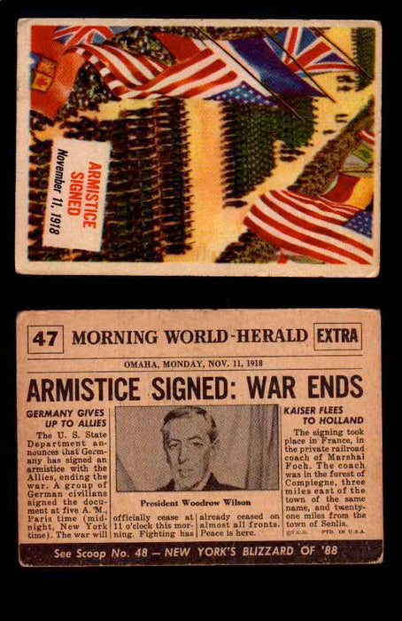1954 Scoop Newspaper Series 1 Topps Vintage Trading Cards You Pick Singles #1-78 47   Armistice Signed  - TvMovieCards.com