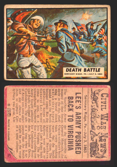 Civil War News Vintage Trading Cards A&BC Gum You Pick Singles #1-88 1965 47   Death Battle  - TvMovieCards.com