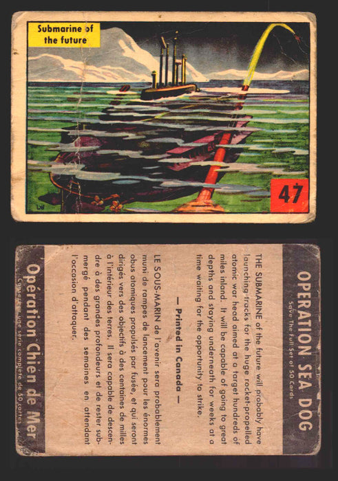 1954 Parkhurst Operation Sea Dogs You Pick Single Trading Cards #1-50 V339-9 47 Submarine of the Future  - TvMovieCards.com