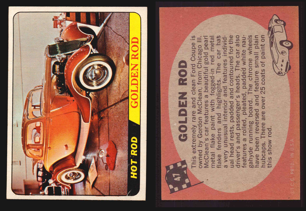 Hot Rods Topps 1968 George Barris Vintage Trading Cards #1-66 You Pick Singles #47 Golden Rod  - TvMovieCards.com