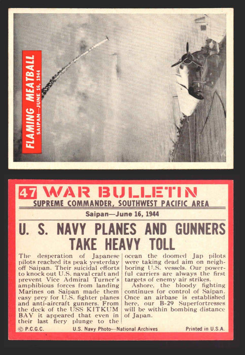 1965 War Bulletin Philadelphia Gum Vintage Trading Cards You Pick Singles #1-88 47   Flaming Meatball  - TvMovieCards.com