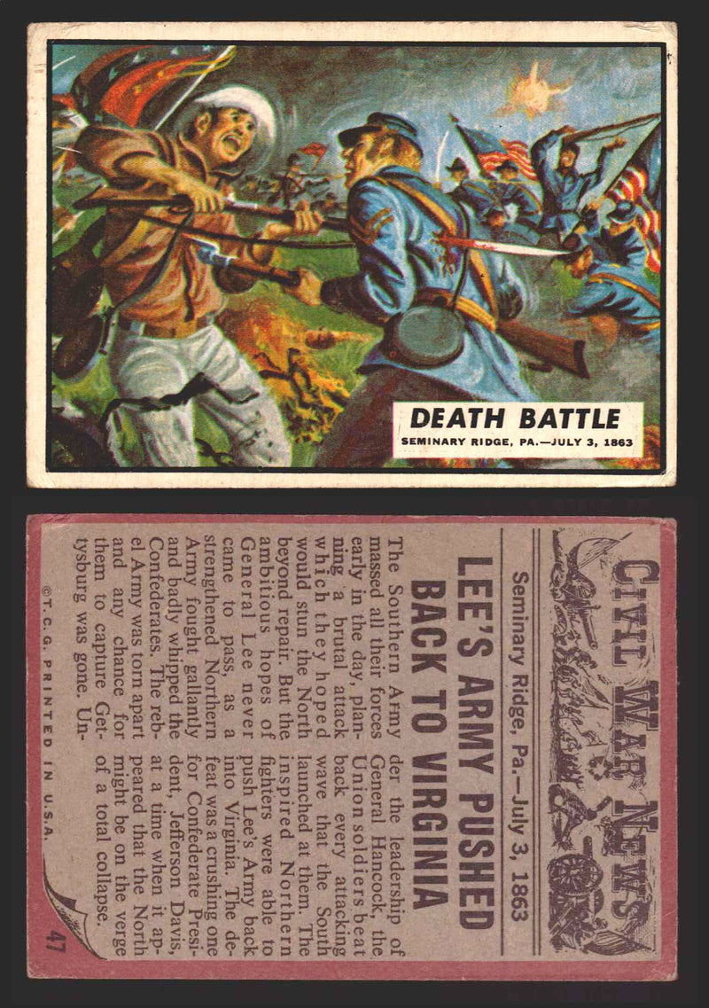 1962 Civil War News Topps TCG Trading Card You Pick Single Cards #1 - 88 47   Death Battle  - TvMovieCards.com