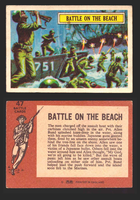 1965 Battle World War II A&BC Vintage Trading Card You Pick Singles #1-#73 47   Battle on the Beach  - TvMovieCards.com