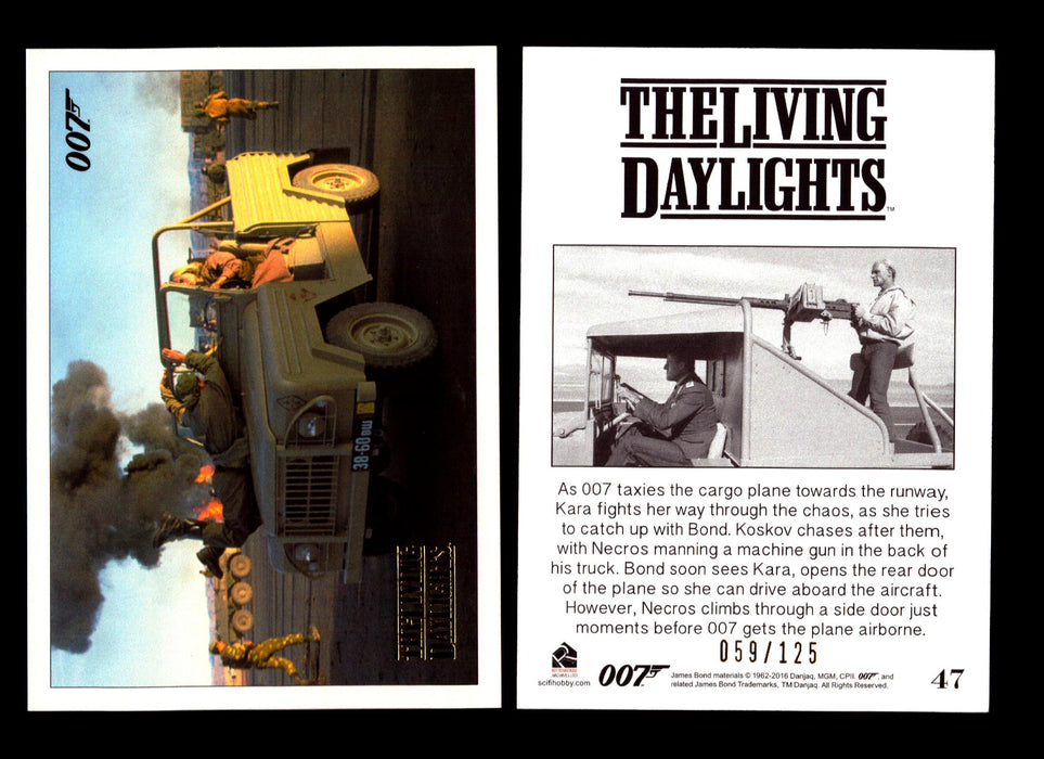 James Bond Archives The Living Daylights Gold Parallel Card You Pick Single 1-55 #47  - TvMovieCards.com