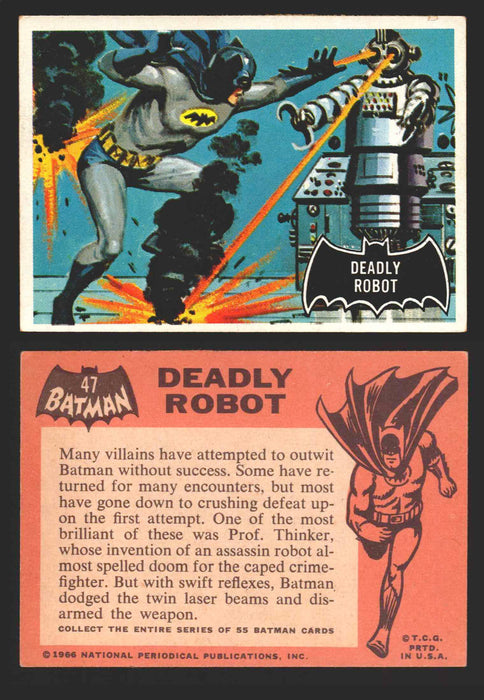 1966 Batman (Black Bat) Vintage Trading Card You Pick Singles #1-55 #	 47   Deadly Robot  - TvMovieCards.com