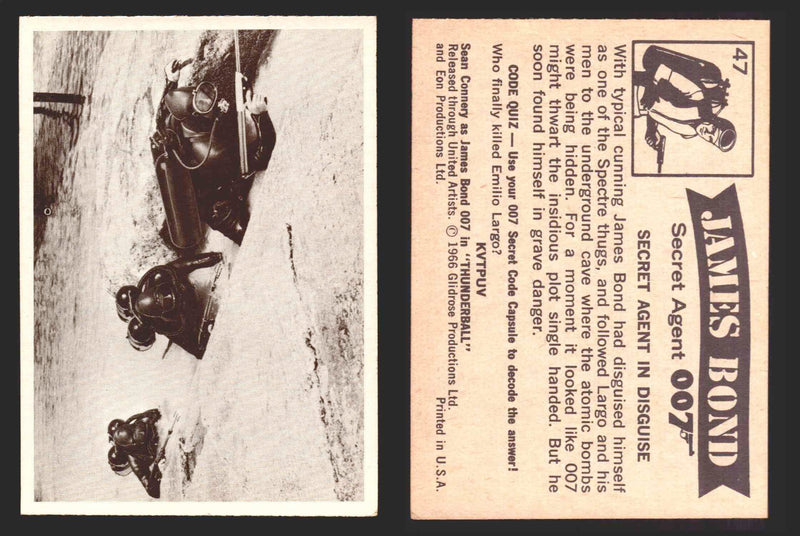 1966 James Bond 007 Thunderball Vintage Trading Cards You Pick Singles #1-66 47   Secret Agent In Disguise  - TvMovieCards.com