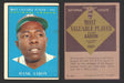 1961 Topps Baseball Trading Card You Pick Singles #400-#499 VG/EX #	484 Hank Aaron - Milwaukee Braves MVP  - TvMovieCards.com