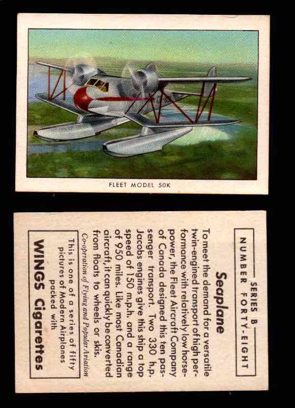 1941 Modern American Airplanes Series B Vintage Trading Cards Pick Singles #1-50 48	 	Fleet Model 50K  - TvMovieCards.com