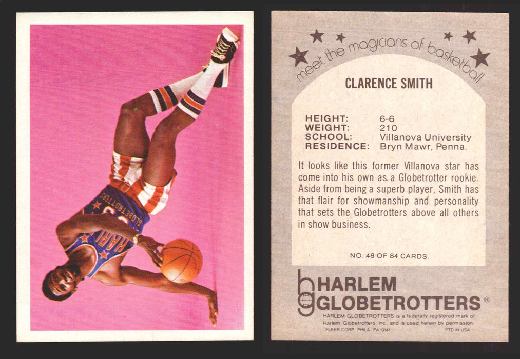 1971 Harlem Globetrotters Fleer Vintage Trading Card You Pick Singles #1-84 48 of 84   Clarence Smith  - TvMovieCards.com