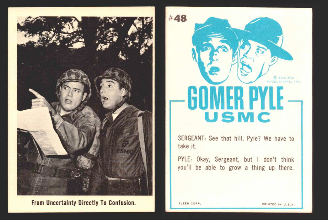 1965 Gomer Pyle Vintage Trading Cards You Pick Singles #1-66 Fleer 48   From uncertainty directly to confusion.  - TvMovieCards.com