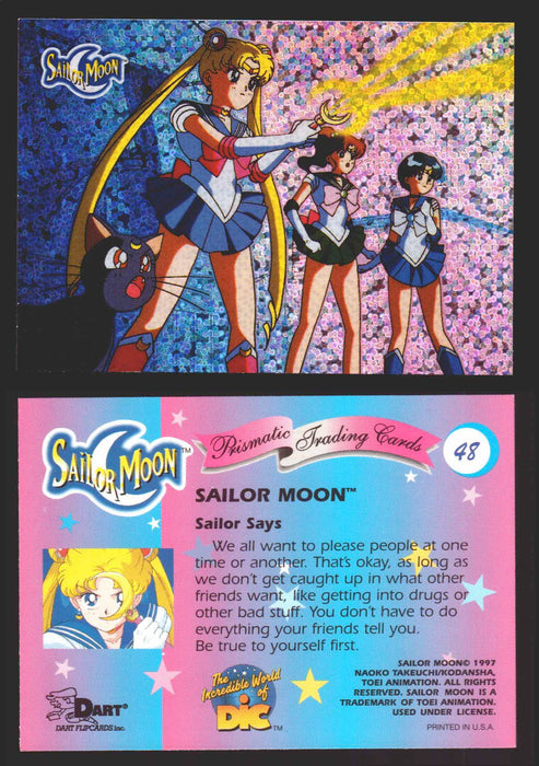 1997 Sailor Moon Prismatic You Pick Trading Card Singles #1-#72 No Cracks 48   Sailor Says: We all want to please people  - TvMovieCards.com