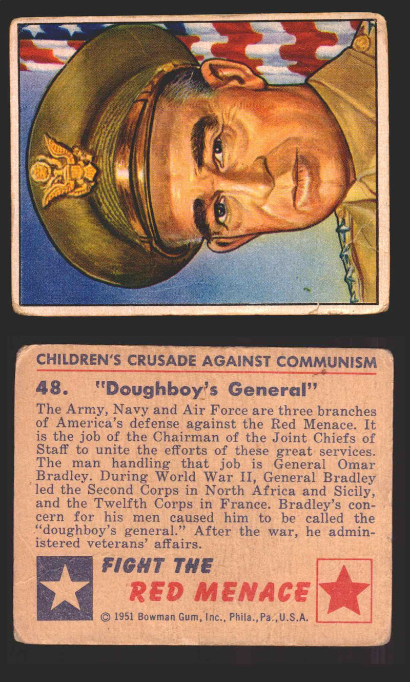 1951 Red Menace Vintage Trading Cards #1-48 You Pick Singles Bowman Gum 48   "Doughboy's General”  - TvMovieCards.com