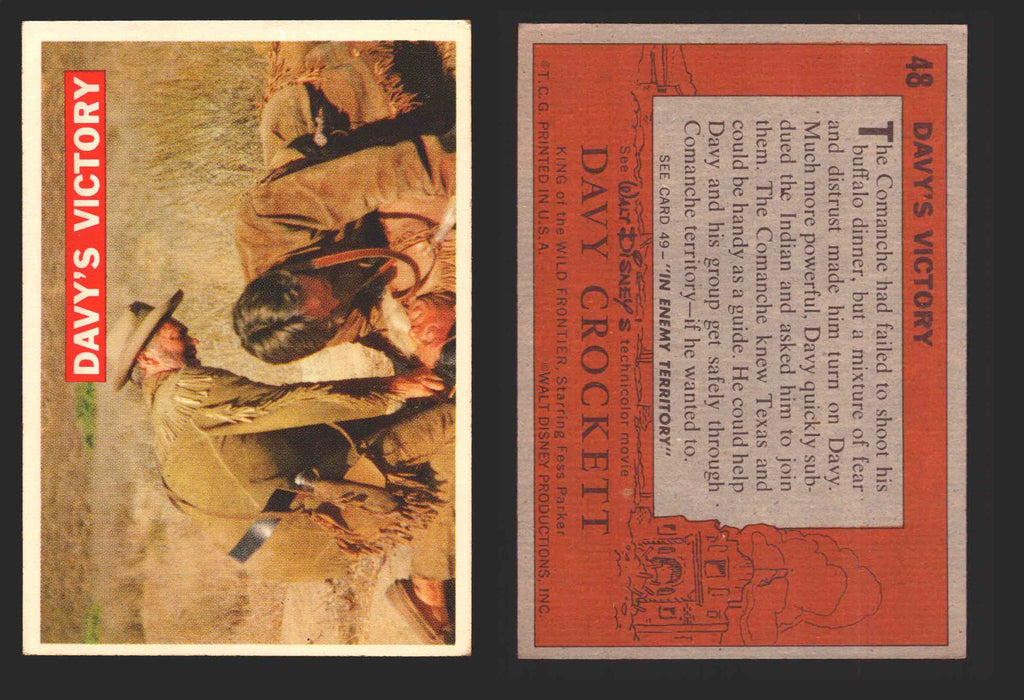 Davy Crockett Series 1 1956 Walt Disney Topps Vintage Trading Cards You Pick Sin 48   Davy's Victory  - TvMovieCards.com