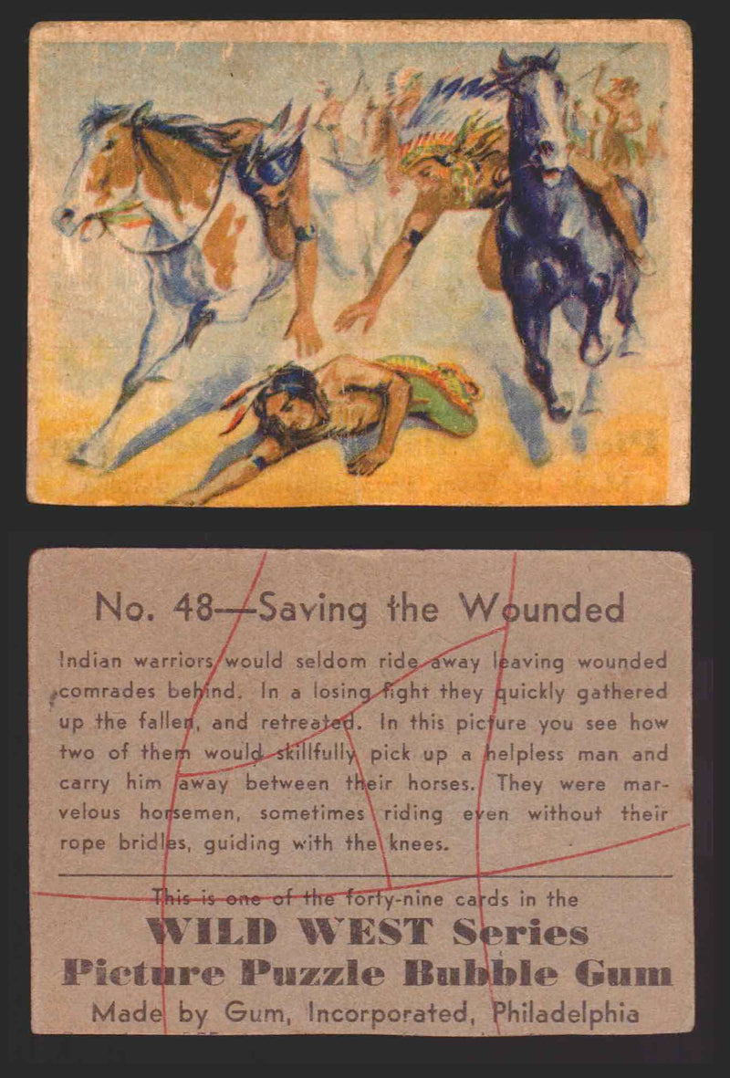 Wild West Series Vintage Trading Card You Pick Singles #1-#49 Gum Inc. 1933 48   Saving the Wounded  - TvMovieCards.com