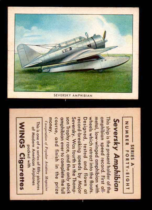 1940 Modern American Airplanes Series A Vintage Trading Cards Pick Singles #1-50 48 Seversky Amphibian  - TvMovieCards.com