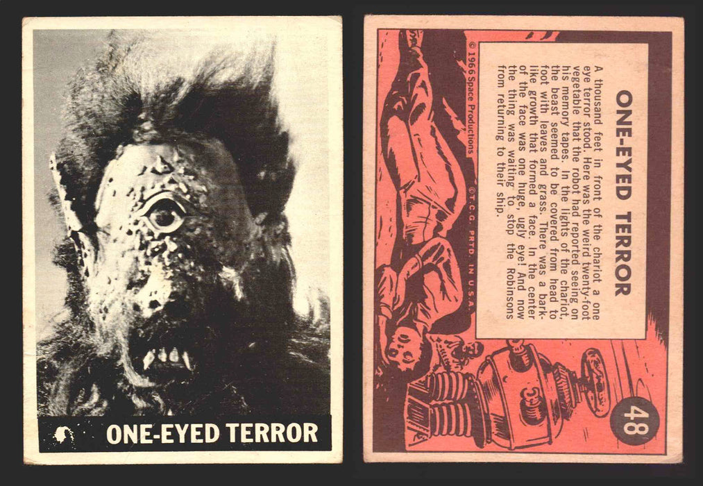 1966 Lost In Space Topps Vintage Trading Card #1-55 You Pick Singles #	 48   One-Eyed Terror (creased)  - TvMovieCards.com