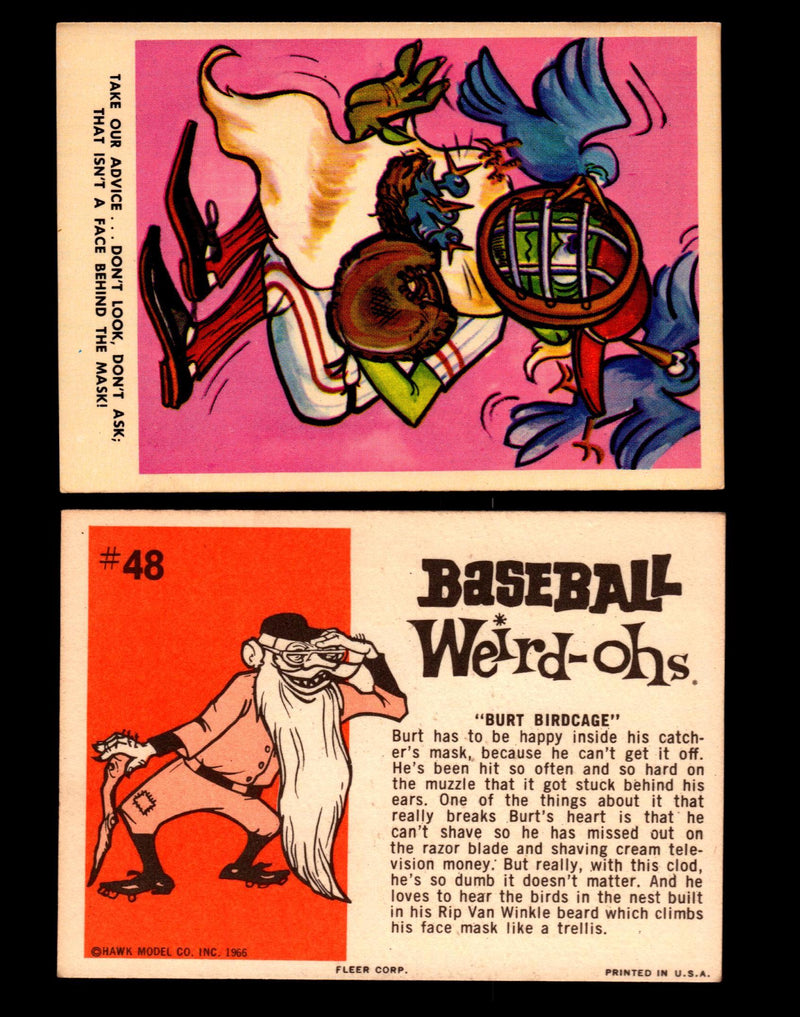 Weird-ohs BaseBall 1966 Fleer Vintage Card You Pick Singles #1-66 #48 Burt Birdcage  - TvMovieCards.com