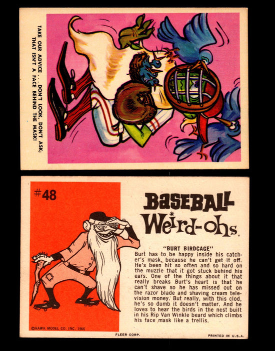 Weird-ohs BaseBall 1966 Fleer Vintage Card You Pick Singles #1-66 #48 Burt Birdcage  - TvMovieCards.com