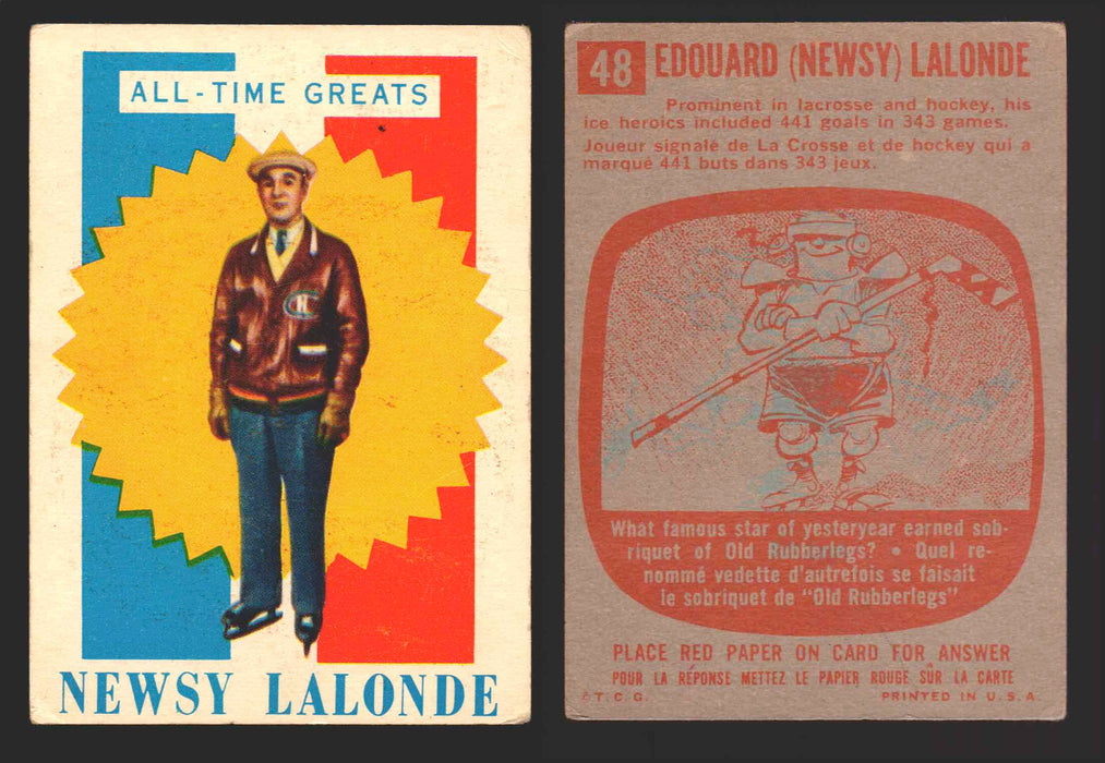 1960-61 Topps Hockey NHL Trading Card You Pick Single Cards #1 - 66 EX/NM 48 Edward "Newsy" Lalonde All-Time Greats  - TvMovieCards.com