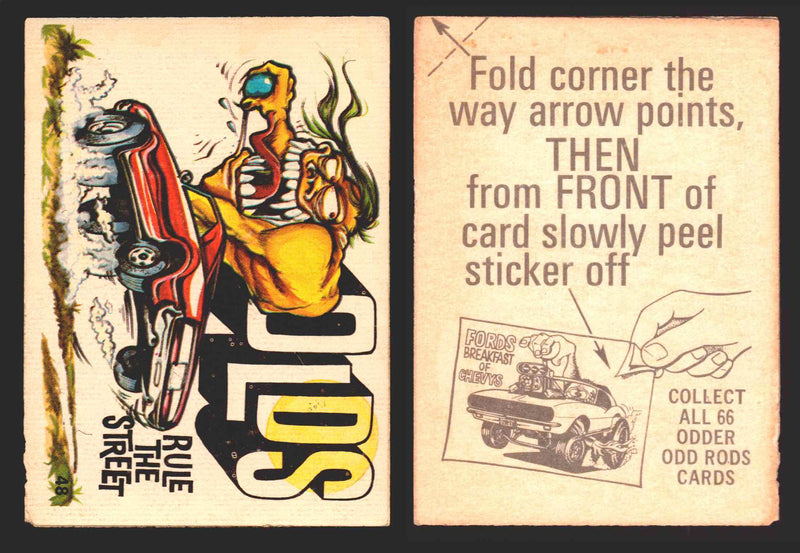 1970 Odder Odd Rods Donruss Vintage Trading Cards #1-66 You Pick Singles 48   Olds Rule the Street  - TvMovieCards.com