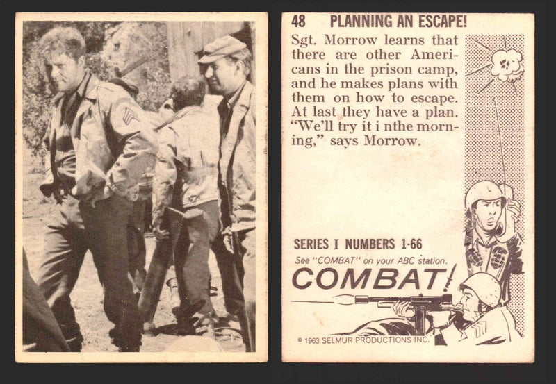 1963 Combat Series I Donruss Selmur Vintage Card You Pick Singles #1-66 48   Planning an Escape!  - TvMovieCards.com