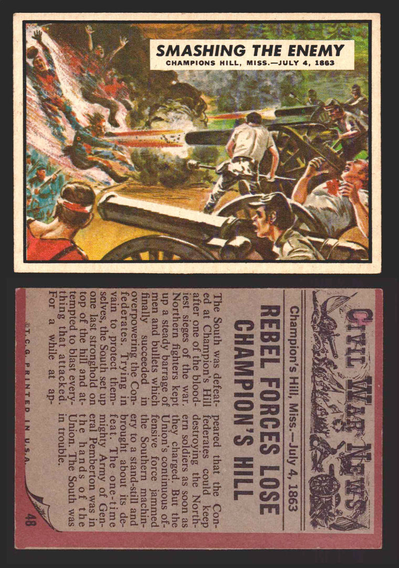1962 Civil War News Topps TCG Trading Card You Pick Single Cards #1 - 88 48   Smashing the Enemy  - TvMovieCards.com