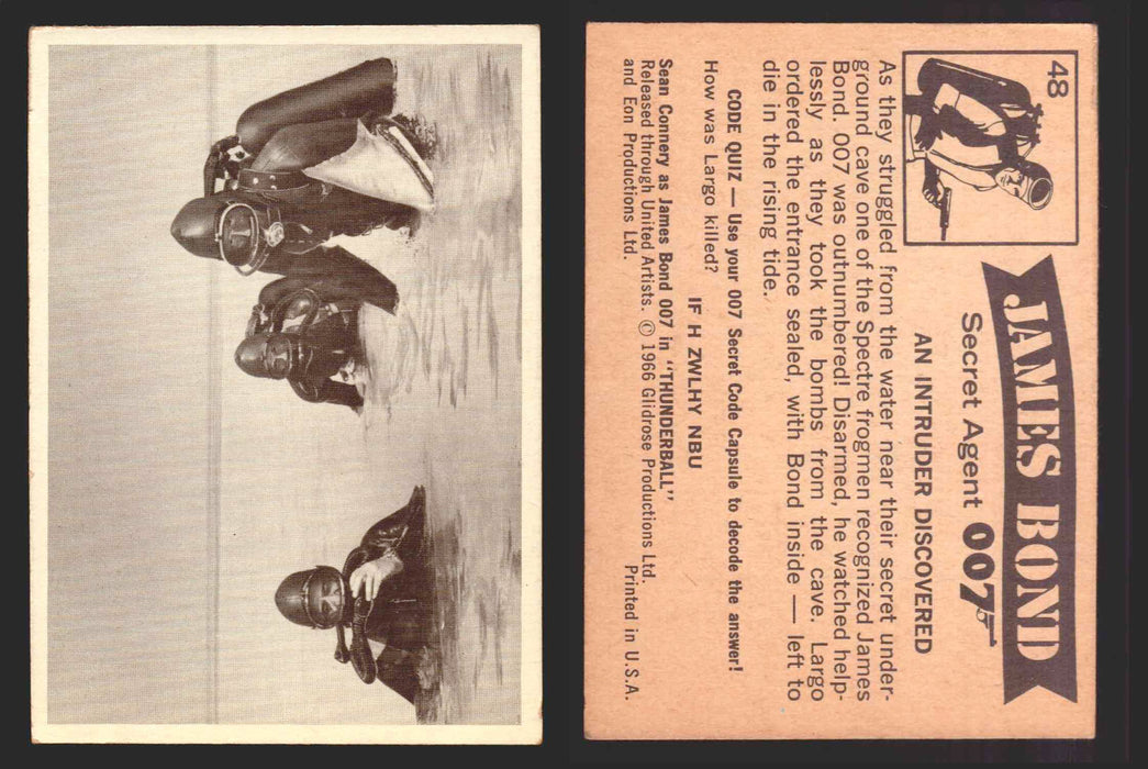 1966 James Bond 007 Thunderball Vintage Trading Cards You Pick Singles #1-66 48   An Intruder Discovered  - TvMovieCards.com
