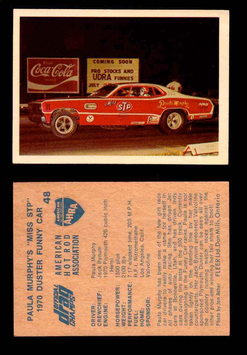 AHRA Official Drag Champs 1971 Fleer Canada Trading Cards You Pick Singles #1-63 48   Paula Murphy's "Miss STP"                        1970 Duster Funny Car  - TvMovieCards.com