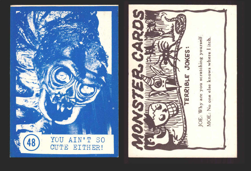 1965 Blue Monster Cards Vintage Trading Cards You Pick Singles #1-84 Rosen 48   You Ain't So Cute Either!  - TvMovieCards.com