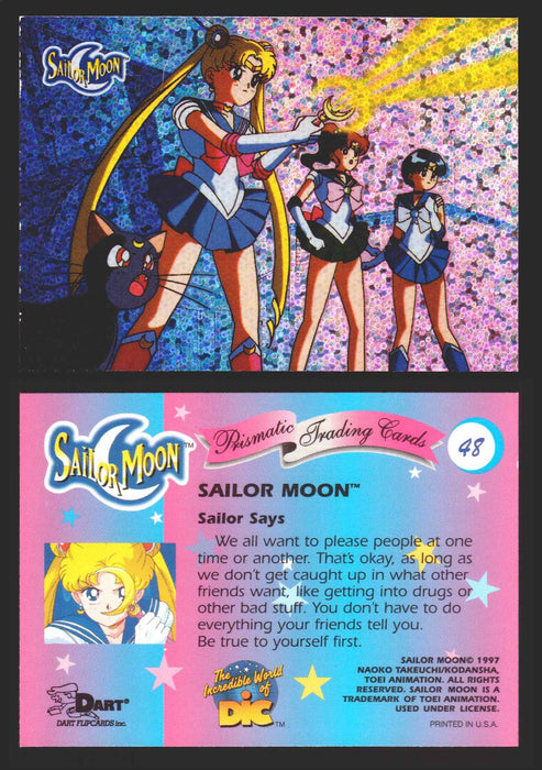 1997 Sailor Moon Prismatic You Pick Trading Card Singles #1-#72 Cracked 48   Sailor Says: We all want to please people  - TvMovieCards.com