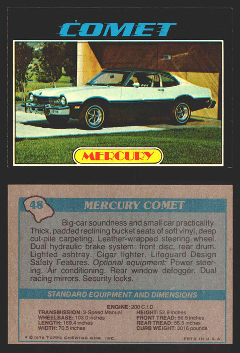 1976 Autos of 1977 Vintage Trading Cards You Pick Singles #1-99 Topps 48   Mercury Comet  - TvMovieCards.com