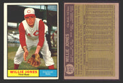 1961 Topps Baseball Trading Card You Pick Singles #400-#499 VG/EX #	497 Willie Jones - Cincinnati Reds (creased corner)  - TvMovieCards.com