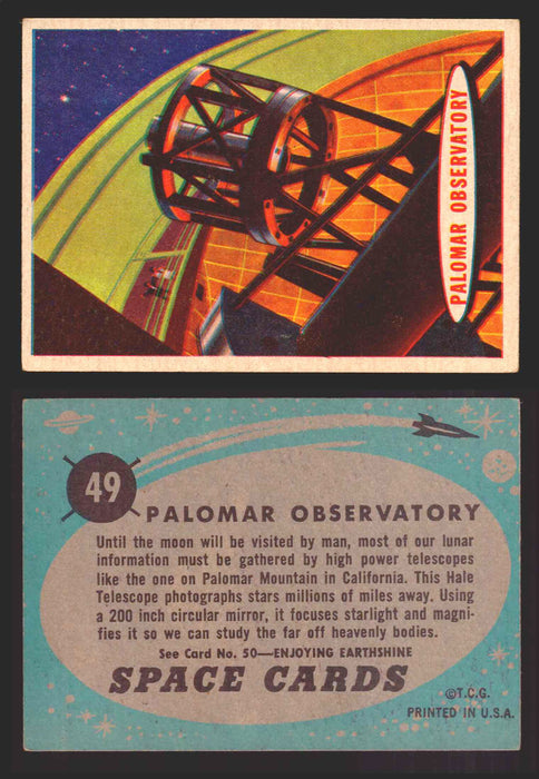 1957 Space Cards Topps Vintage Trading Cards #1-88 You Pick Singles 49   Palomar Observatory  - TvMovieCards.com